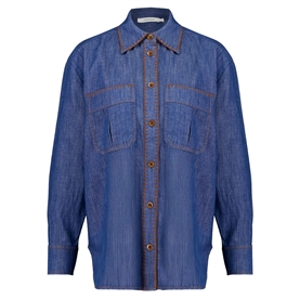 Zimmermann Ascension Oversize Denim Skjorte, Railway Blue